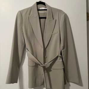 Chic Mint Blazer with Belt